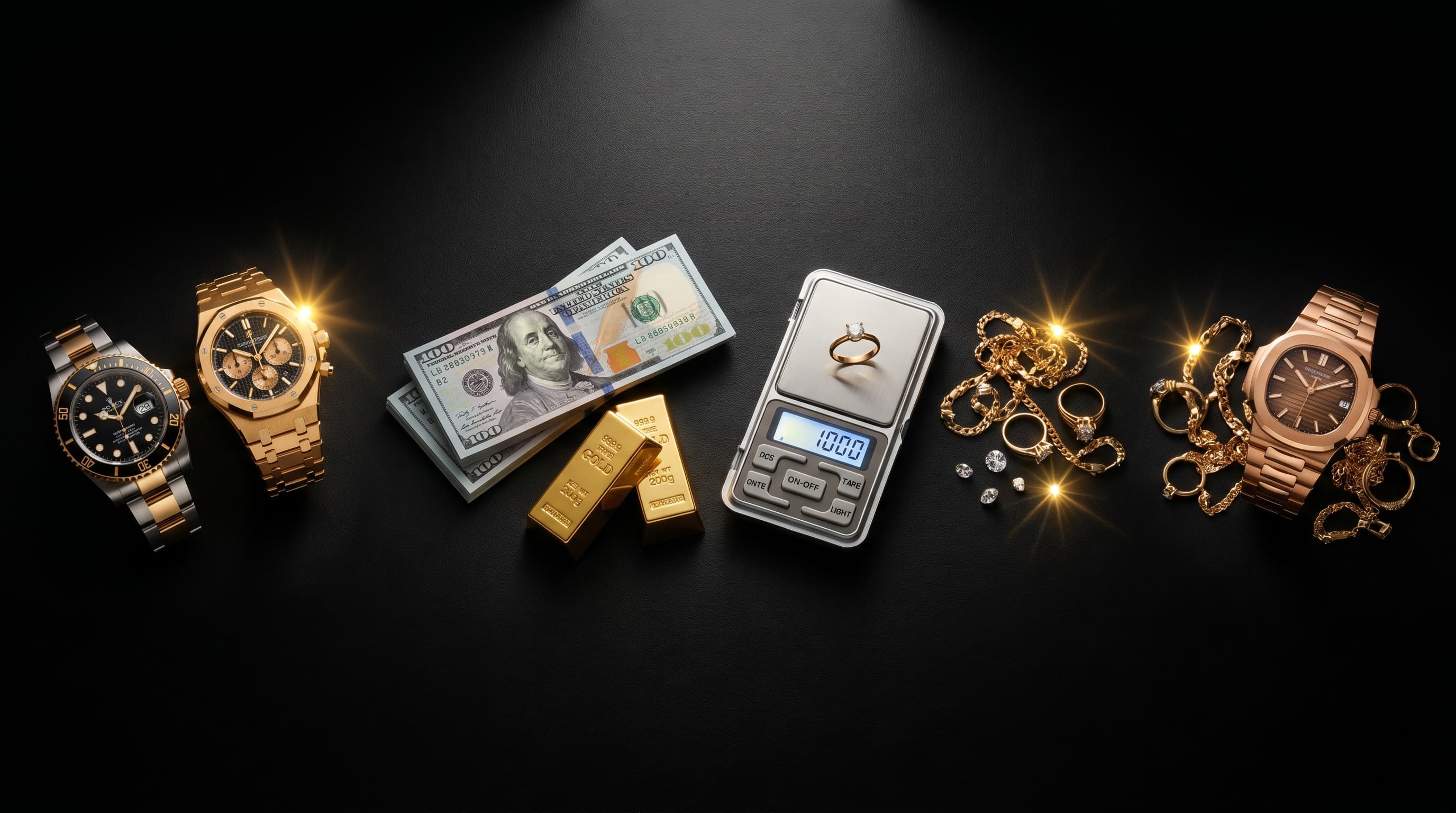 Gold jewelry, luxury watches and fine jewelry collection — Iron Eagle Reserve buys all valuables in Miami